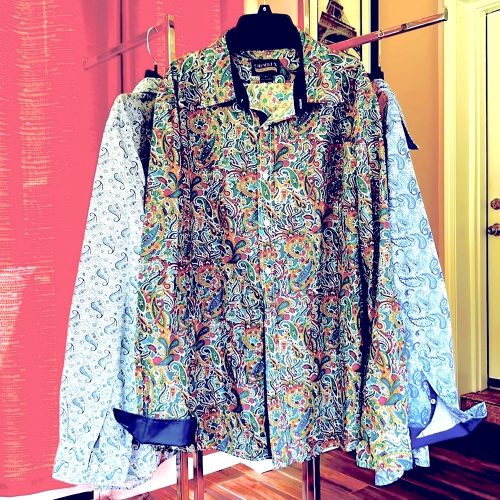 3 Men’s X-Large Cremieux Paisley Shirts, Gently Worn, New Condition